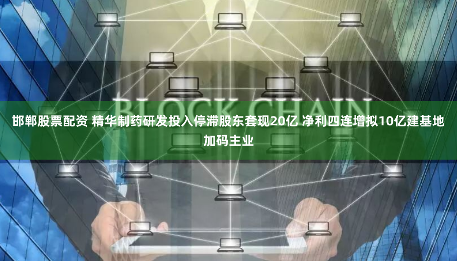 邯郸股票配资 精华制药研发投入停滞股东套现20亿 净利四连增拟10亿建基地加码主业