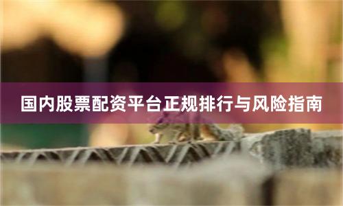 国内股票配资平台正规排行与风险指南